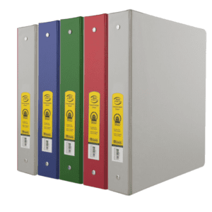 One Inch Three Ring Binders Bundle of 5 Assorted Colors